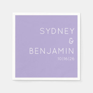 Simple Modern Minimalist Custom Wedding Lavender Napkins