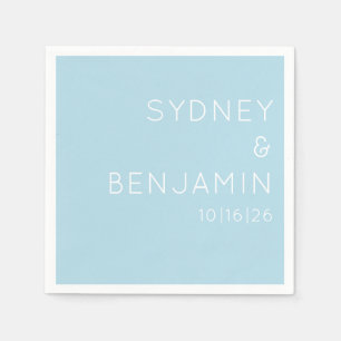 Simple Modern Minimalist Custom Wedding Light Blue Napkins