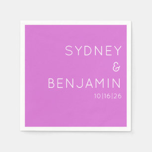 Simple Modern Minimalist Custom Wedding Orchid Napkins