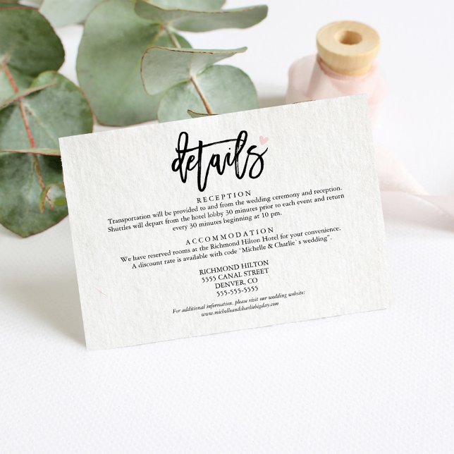 Simple Modern Minimalist Details Enclosure Card (Creator Uploaded)