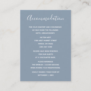 Simple Modern Minimalist Dusty Blue Wedding Enclosure Card