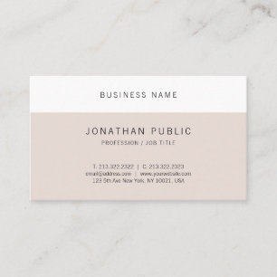 Simple Modern Minimalist Elegant Design Cool Plain Business Card