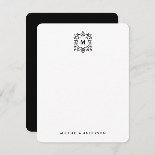 Simple Modern Minimalist Elegant Monogram Note Card