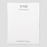 Simple Modern Minimalist Elegant Office Letterhead<br><div class="desc">Simple Modern Minimalist Elegant Office Letterhead. Personalized stationery. Editable template. Check the collection for other matching stationery.</div>