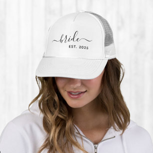 Simple modern minimalist elegant script Bride Trucker Hat