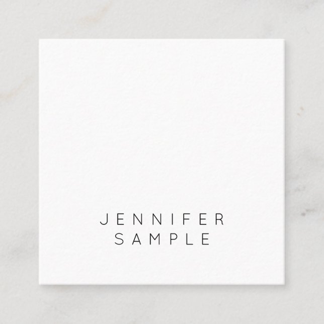 Simple Modern Minimalist Elegant Template Luxury Square Business Card (Front)