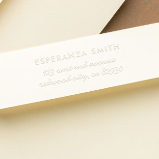 Simple Modern Minimalist Family Return Address Embosser