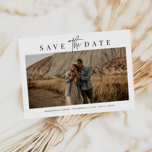 Simple Modern Minimalist Four Photo Save The Date
