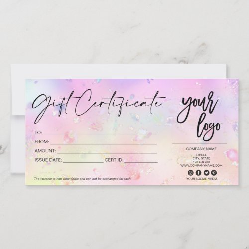 simple modern minimalist gift card certificate