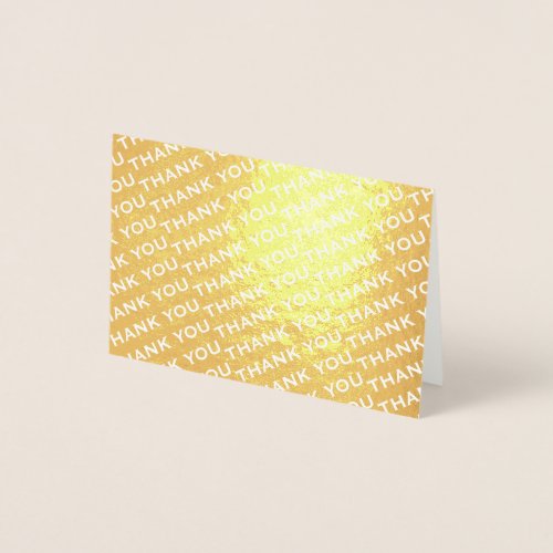 Simple Modern Minimalist  Glam Thank You Gold Real Foil Card