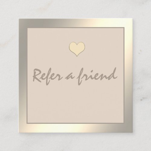 Simple modern minimalist gold referral card