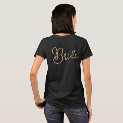 Simple Modern Minimalist Gold Script  Bride T_Shirt