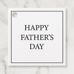 Simple Modern Minimalist Happy Fathers Day Gift Favor Tags
