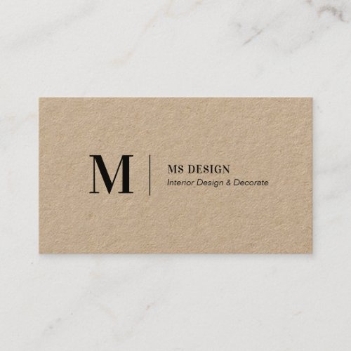 Simple Modern Minimalist Kraft Business Cards