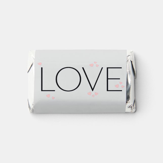 Simple Modern Minimalist LOVE Candy Wrapper Hershey's Miniatures (Front)