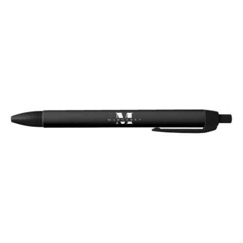 Simple Modern Minimalist Monogram Bold Letter Black Ink Pen