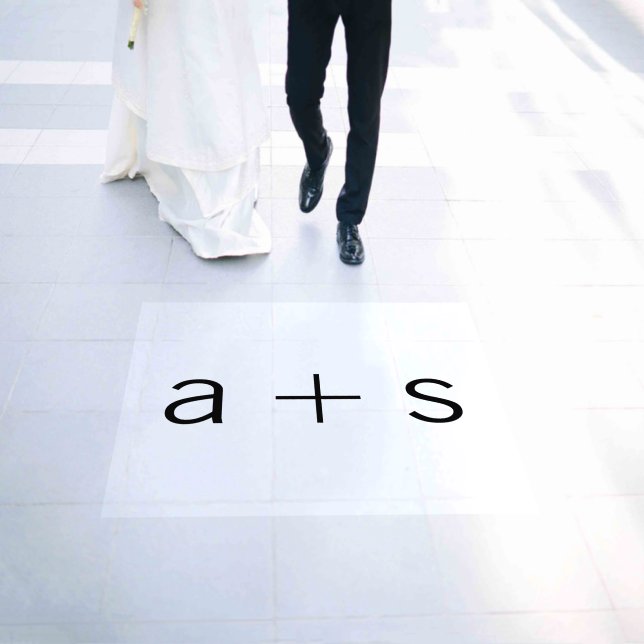 Simple Modern Minimalist Monogram Wedding Floor Decals (Wedding)