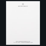 Simple Modern Minimalist Monogrammed Business Letterhead<br><div class="desc">Simple Modern Minimalist Typography Monogrammed Business Professional Letterhead</div>