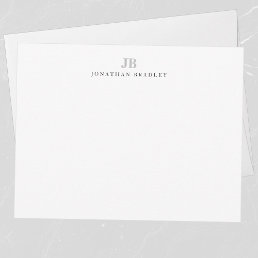 Simple Modern Minimalist Monogrammed Professional Note Card