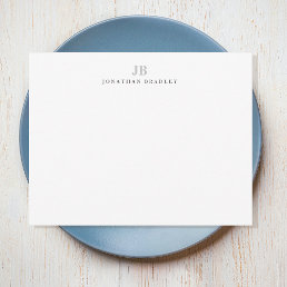 Simple Modern Minimalist Monogrammed Professional Note Card