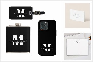 Simple Modern Minimalist Monogrammed Things