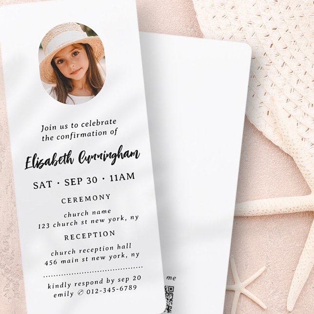 Simple Modern Minimalist Photo Confirmation Invitation (Creator Uploaded)