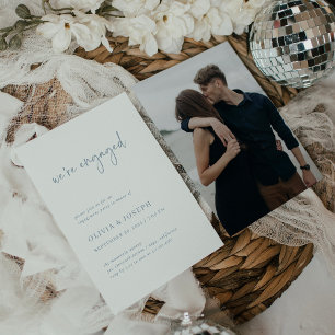 Simple Modern Minimalist   Photo Engagement Party Invitation