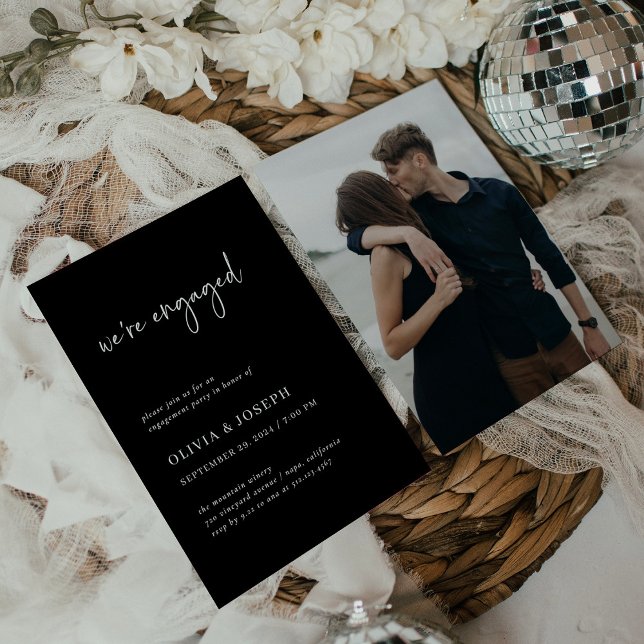 Simple Modern Minimalist | Photo Engagement Party Invitation (Creator Uploaded)