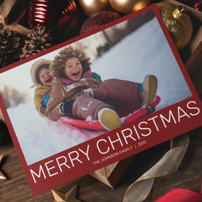 Simple Modern Minimalist Photo Holiday Card (Creator Uploaded)