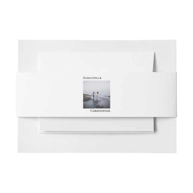Simple Modern Minimalist Photo Landscape Wedding Invitation Belly Band (Front Example)