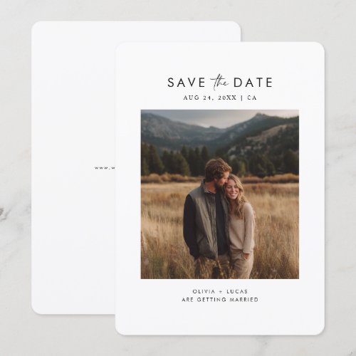 Simple Modern Minimalist Photo Save the Date