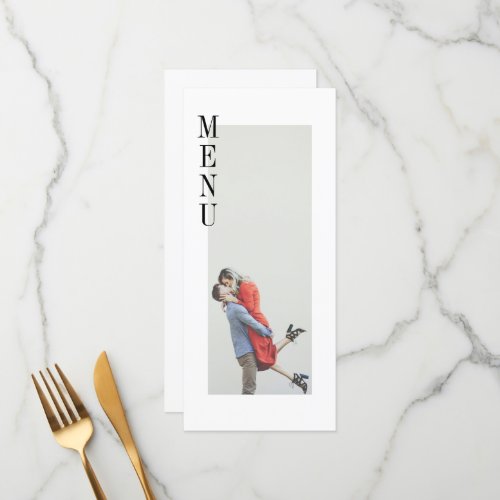 Simple Modern Minimalist Photo Wedding Dinner Menu