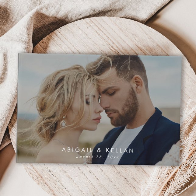 Simple Modern Minimalist Photo Wedding Guest Book (Creator Uploaded)