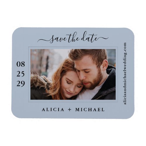 Simple modern minimalist photo wedding save date magnet