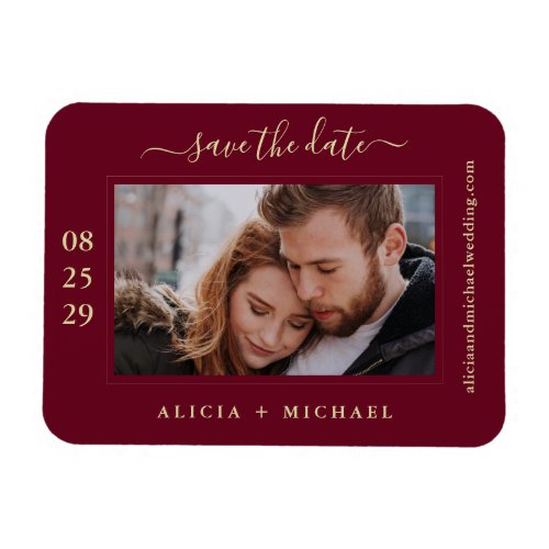 Simple modern minimalist photo wedding save date magnet