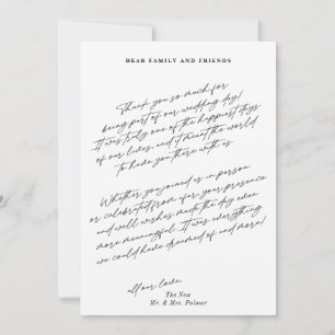 Simple Modern Minimalist Photo Wedding  Thank You Card