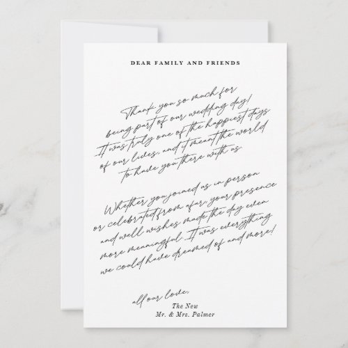 Simple Modern Minimalist Photo Wedding Thank You Card