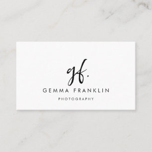 Simple Modern Minimalist Photography Script  Business Card