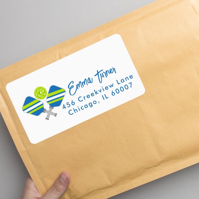 Simple Modern Minimalist Pickleball Address Label (Creator Uploaded)