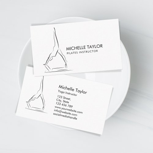 Simple Modern Minimalist Pilates Fitness  Business Card