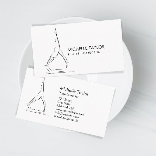 Customizable Simple Modern Minimalist Pilates Fitness Business Card