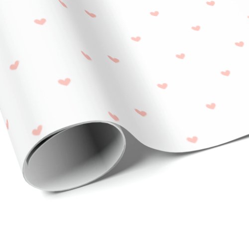 Simple Modern Minimalist Pink Hearts Pattern Wrapping Paper