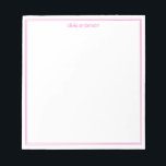 Simple Modern Minimalist Pink Two Border Monogram Notepad<br><div class="desc">Create your own personalized monogram name notepad with simple modern typography and minimalist two border lines in pink color.</div>
