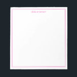 Simple Modern Minimalist Pink Two Border Monogram Notepad<br><div class="desc">Create your own personalized monogram name notepad with simple modern typography and minimalist two border lines in pink color.</div>