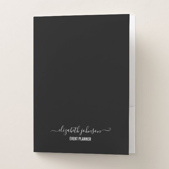 Simple Modern Minimalist  Pocket Folder  Black Zazzle com