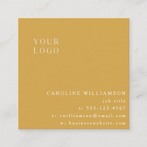 Simple Modern Minimalist Professional Logo Yellow Square Business Card