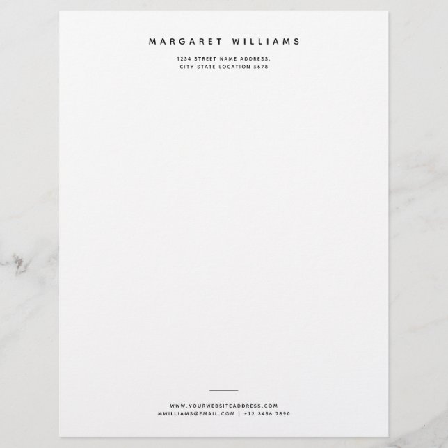 Simple Modern Minimalist Professional Office Letterhead (Front)