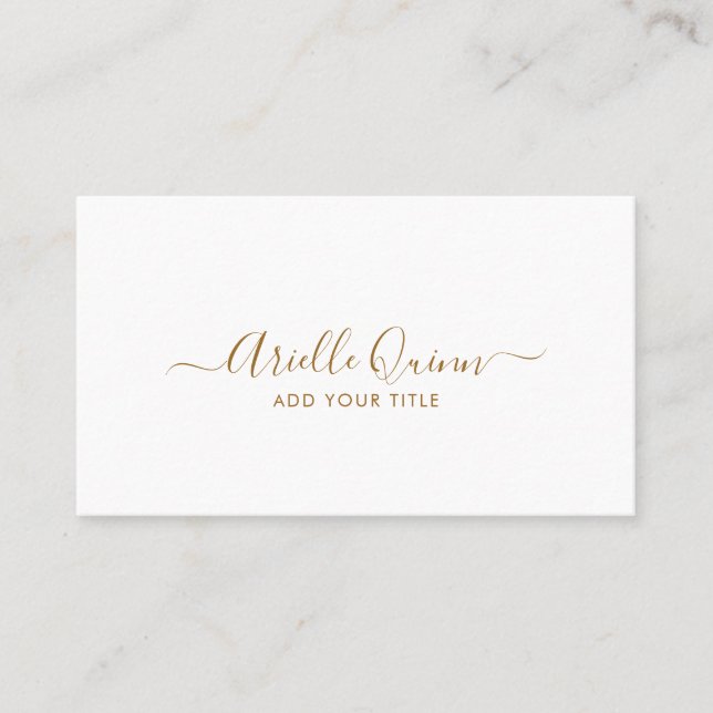 Simple Modern Minimalist Professional Script Name Business Card (Front)