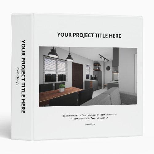 Simple Modern Minimalist Project Photo Album 3 Ring Binder