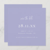 Simple Modern Minimalist Purple Save The Date (Front/Back)